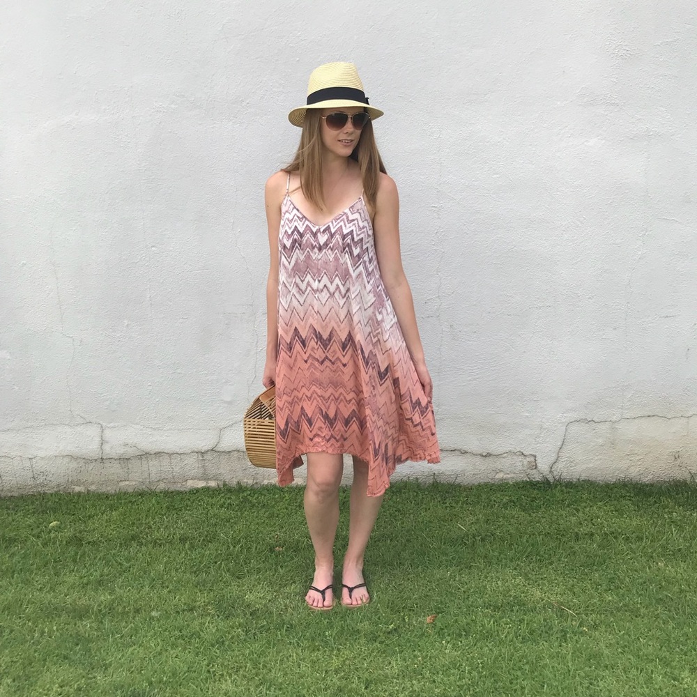 Chevron print Rose Ombré Trapeze dress NWT - Picture 2 of 8